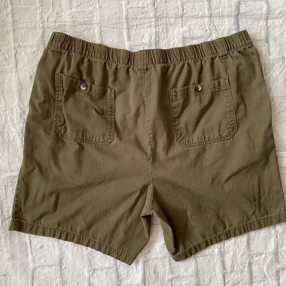 Kingsize men XL Big chino shorts w/elastic and drawstring waist olive green - Picture 8 of 10